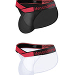 2 Pack Men's Large Pouch Semi-Transparent Sexy Bikini