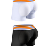 2 Pack Men's Breathable Mesh Butt-Lifting 3D Enhancing Design Seamless Shapewear