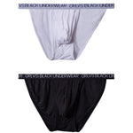 2 Pack Men's Soft Modal Bikini with U-Shaped Pouch and Stretch Waistband