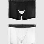 2 Men's Ultra-Thin Ice Silk Detachable Gusset Breathable Trunks