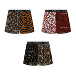 3 Pack Men's Leopard Print Ice Silk Loose-Fit Casual Boxer Briefs