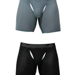 2 Pack Men's Sporty Cut Anti-Chafing Breathable Stretch Fit Midway Briefs