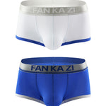2 Pack Men's Color Block U-Pouch Mid-Rise Sporty Trunks