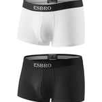 2 Pack Men's Sweat-Wicking Solid U-Pouch Breathable Trunks