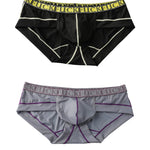 2 Pack Men's Ice-Silk Stretch Sports Briefs with 3D Pouch