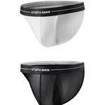 2 Pack Men’s Sexy Striped Mesh Briefs