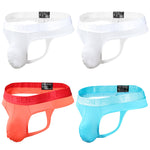 4 Pack Men's Sexy Nylon Low-Rise Comfortable Thong & Strings