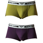 2 Pack Men's Ultra-Soft Breathable Cotton Supportive Fit Sporty Cut Comfy Trunks