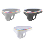 3 Pack Men's Ice Silk Middle-Rise Summer Thongs