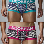 2 Pack Men's Statue of Liberty Print Comfortable and Breathable Trunks