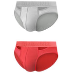 2 Pack Men's Ultra-Soft Cotton Comfort-Fit Expanded Pouch Briefs