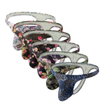 6 Pack Men's Bold Prints Stretch Fit Quick-Dry Sexy Thongs