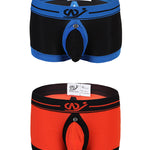 2 Pack Men's Large Pouch Back Opening Sexy Trunks