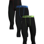 3 Pack Men's Multi-Sport Workout Ready Close-Fitting Comfort Activewear Tights