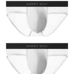 2 Pack Men's Ice Silk Semi-Transparent Mesh U-Convex Pouch Breathable Sexy Sport Briefs