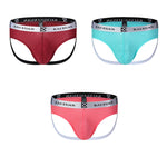 3 Pack Men's Mesh Thong with Stretch & Breathable 3D Support Pouch
