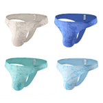 4-pack Men's Supportive Fit Lightweight & Airy Breathable Thong & Strings