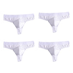 4-Pack Men's Ultra-Soft Cotton Mid-Rise Stay-Put Fit Seamless Thong