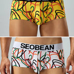 2 Pack Men's Comfortable Breathable Messy Lines Polyester Boxer Briefs