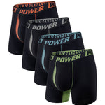 4 Pack Men's Mid-Rise Color Block Mesh Breathable Boxer Briefs