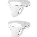 2 Pack Men's Mid-Rise Ultra-Soft Sexy Lace Cooling Support Thong