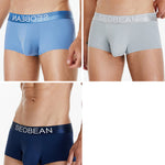 3 Pack Men's  Ice Silk Solid Color Breathable Antibacterial Trunks
