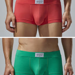 2 Pack Men's Low-Rise Solid Breathable Cotton Trunks