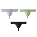 3 Pack Men's Solid Color Seamless Comfort Quick-Dry Breathable Thongs