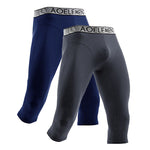 2 Pack Men's Anti-Chafing Workout Quick-Dry & Breathable Activewear Tights