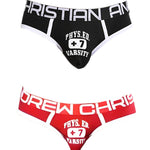 2 Pack Men's Ultra-Soft Printed Low-Rise Sexy Sporty Cut Anti-Chafing Bikini