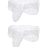 2 Pack Men's Mesh Breathable Large U-Pouch Quick-Dry Low-Rise Sexy Trunks