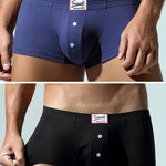 2 Pack Men's Soft Solid Color Simple Comfortable Breathable Trunks