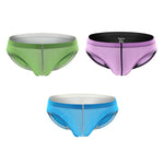3 Pack Men's Color Block Low-Rise U-Pouch High-Stretch & Comfortable Briefs