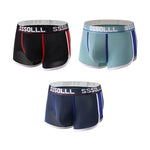 3 Pack Men's Mid-Rise Ice Silk Mesh Trunks