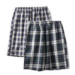 2 Pack Men's Mid-Rise & Loose Fit Plaid Cotton Lounge Pants