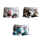 3 Pack Men's Ice Silk Mesh Breathable Printed Odor-Control Trunks