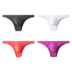 4 Pack Men's Sexy Low-Rise Durable Stretch Skin-Friendly Thongs