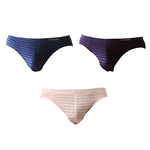 3 Pack Men's Mesh Nylon Breathable Solid Color Bikini
