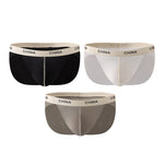 3 Pack Men's Ice Silk Lightweight & Transparent Skin-Feel Solid Color Briefs