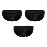 3 Pack Men's U-Pouch & Low-Rise Solid Color Sexy Briefs