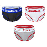 3 Pack Men's Low-Rise Sports Breathable Fitness Hip-Lifting Cotton Briefs