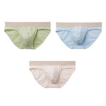 3 Pack Men's Breathable Antibacterial Separate-Pouch Briefs