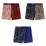 3 Pack Men's Leopard Print Ice Silk Loose-Fit Breathable Boxer Shorts