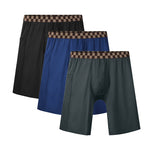 3 Pack Men's Anti-Chafing Extended Length High-Stretch Midway Briefs