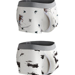 2 Pack Men's U-Pouch Side Vent Printed Trunks