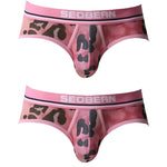 2 Pack Men's Leopard print Sexy Anti-Chafing Comfy Waistband Sporty Cut Bikini