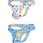 2 Pack Men's Low-Rise Sexy Print Thong