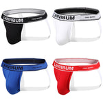 4 Pack Men's Mid-Rise Sexy Comfortable Cotton Jockstrap