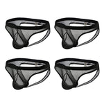 4 Pack Men's Cooling Airflow Solid Color Skin-Friendly Jockstraps