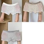 3 Pack Men's Ice Silk Breathable Lightweight 10A Antibacterial Lace Trunks